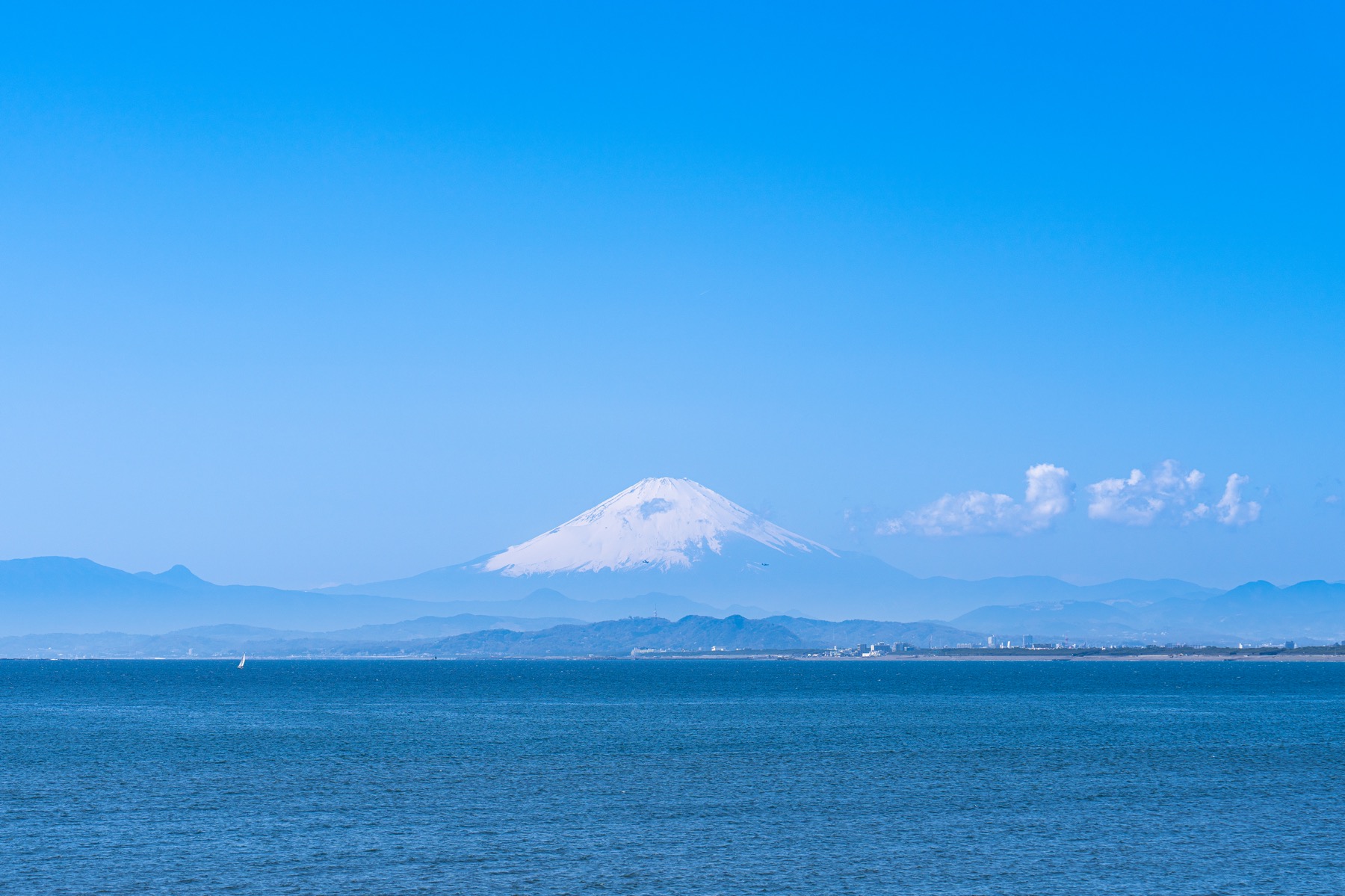 青空と富士山と海